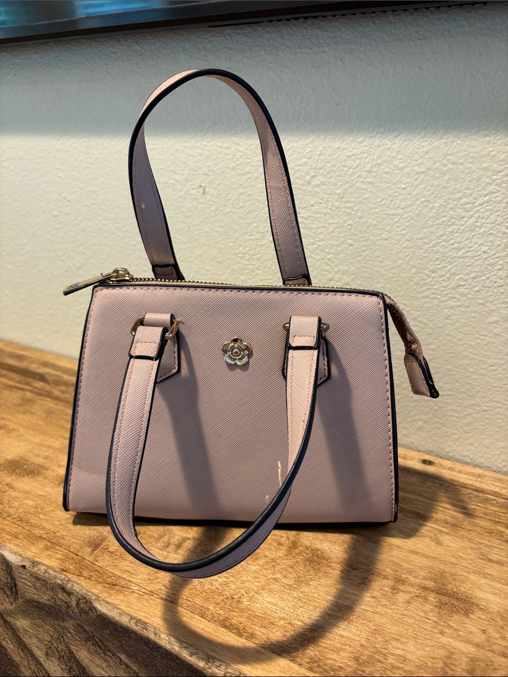 Women's Blush Pink Structured Top-Handle Satchel